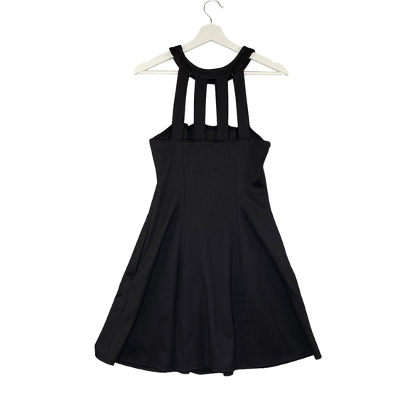 Free People Beach Dress Women Medium Black Fit & Flare Sleeveless Pockets Skater - Picture 5 of 14